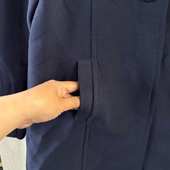 NWT Anthroologie Wellesley Pleated Peacoat Blue Lined Pockets Size XS - Picture 6 of 11